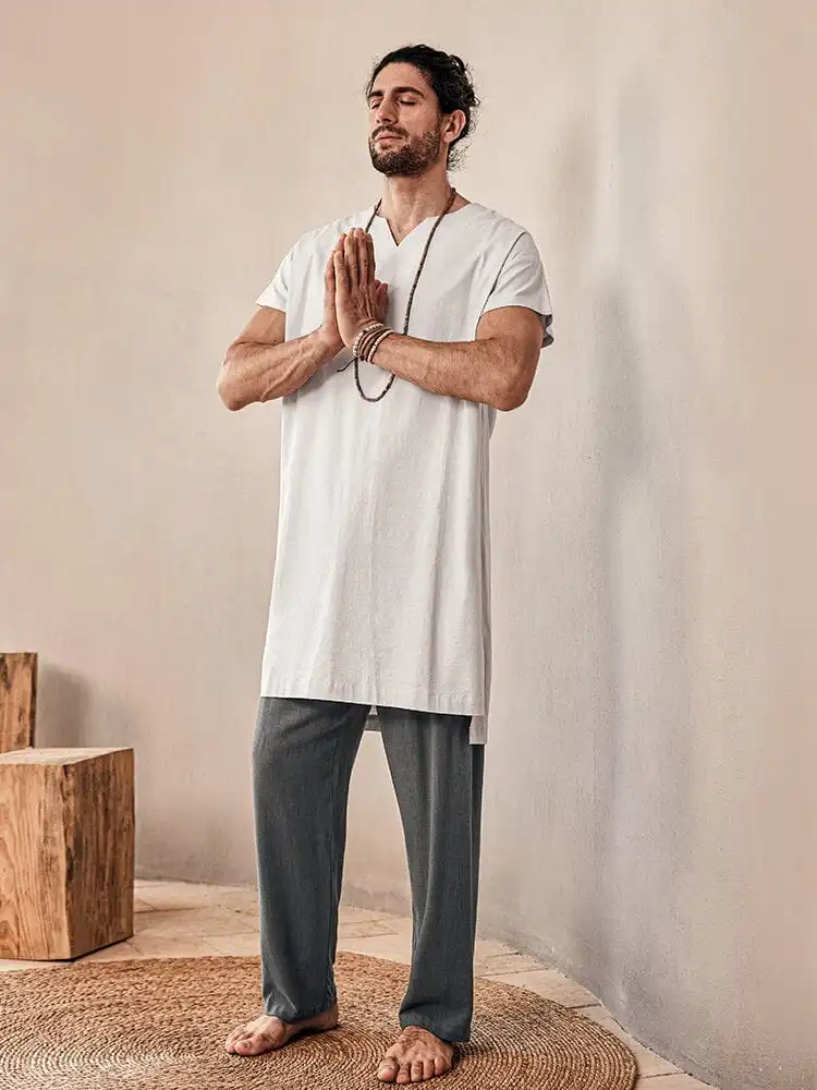 Soft Linen Blend Long Top Shirt