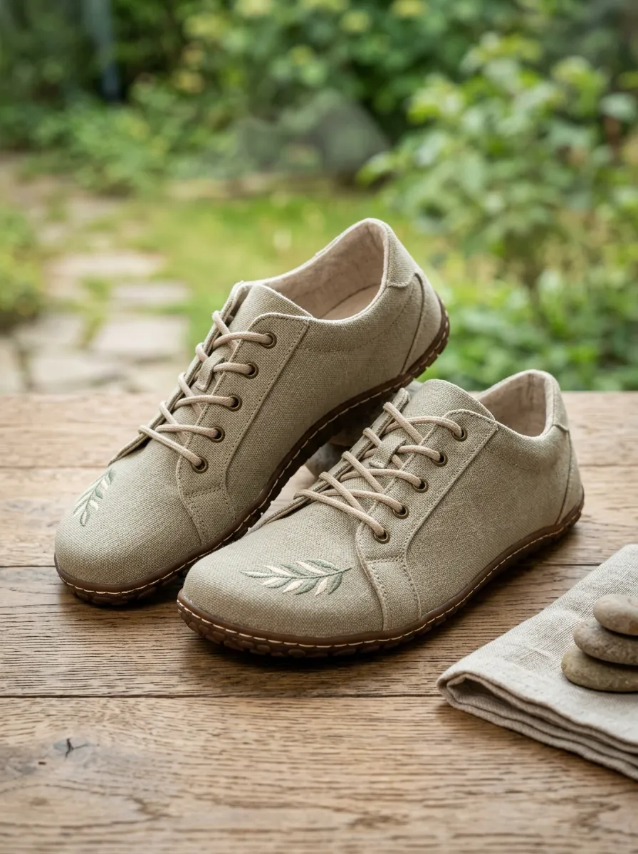 Winter-Ready Leaf Graphic Outdoor Look Unisex Barefoot Shoes