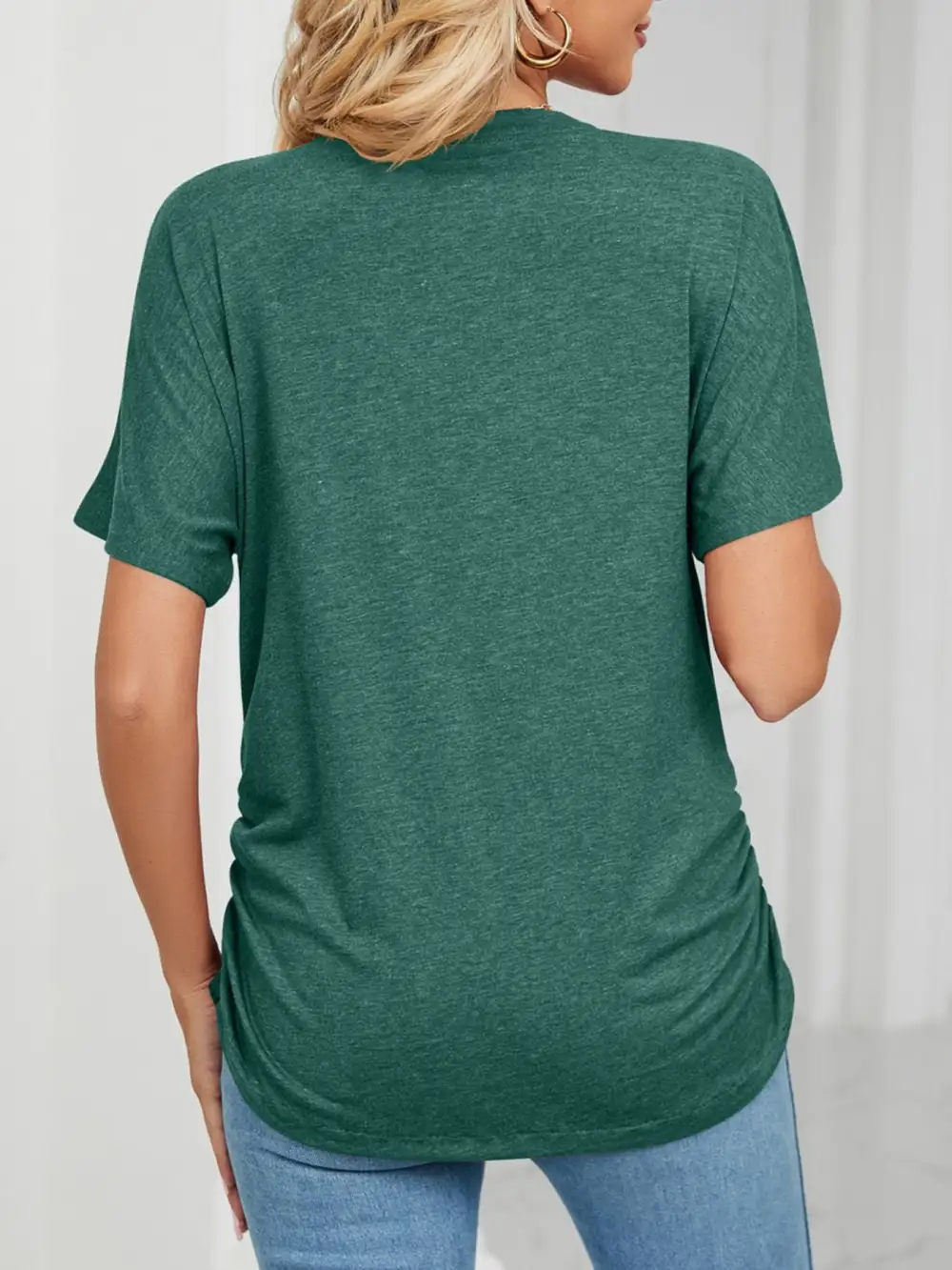 Polished V-Neck Short-Sleeve T-Shirt