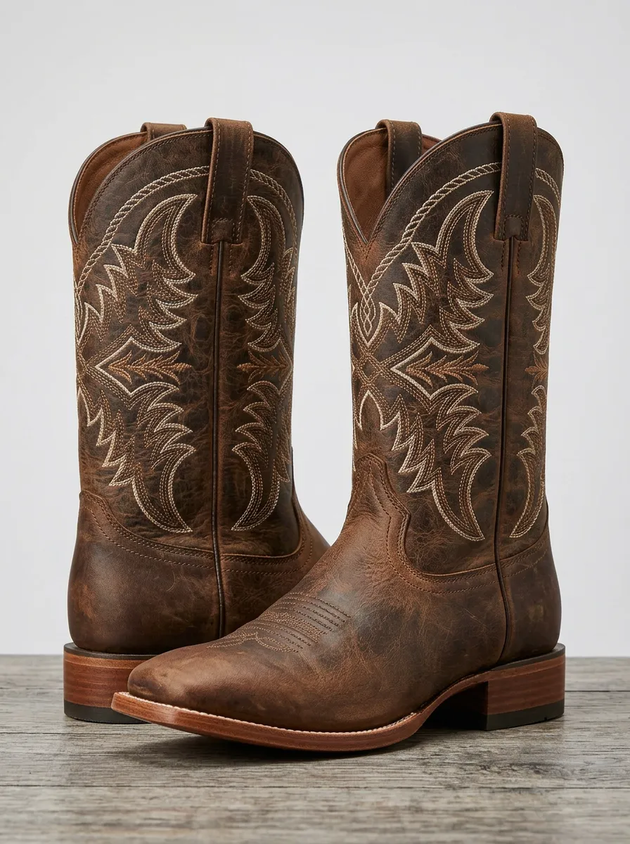 Casual Embroidered Artisan-Look Western Boots