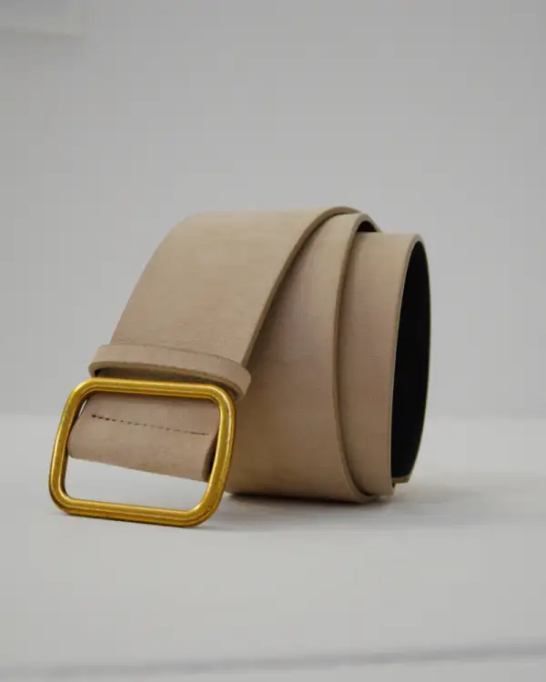 Rounded Buckle Casual Belt