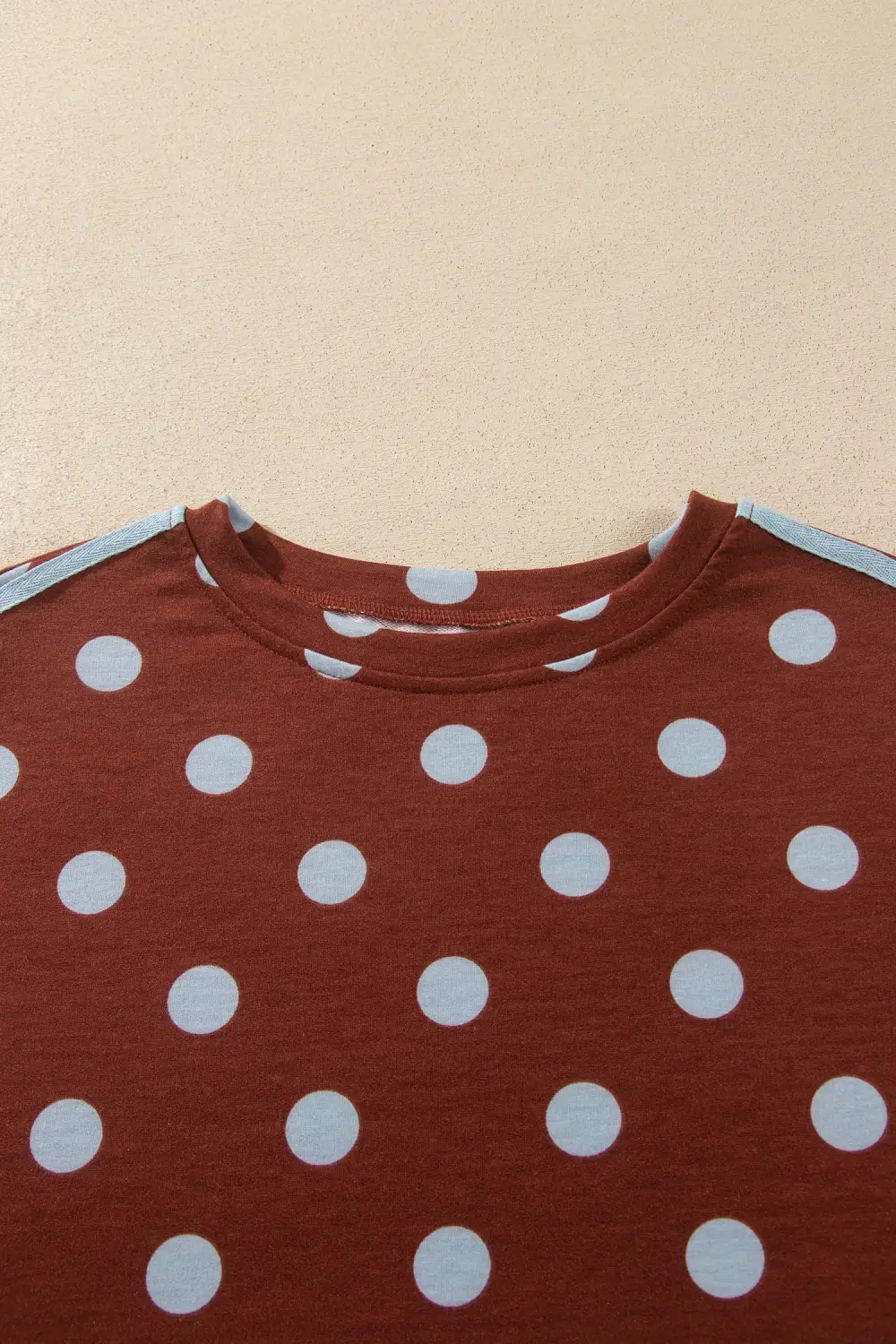 Women's Polka Dot Print Side Stripe Detail Long Sleeve Top Casual Pant Set