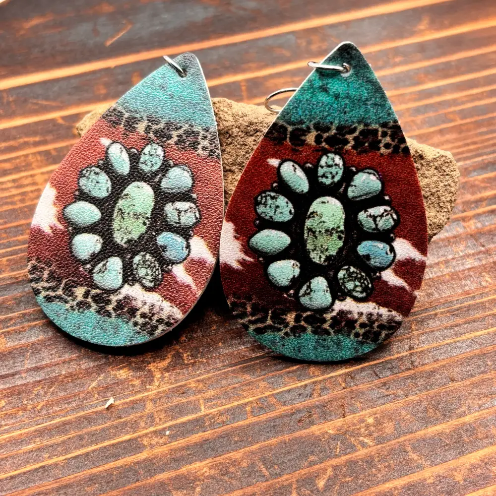 Classic Leather Western Drop Earrings