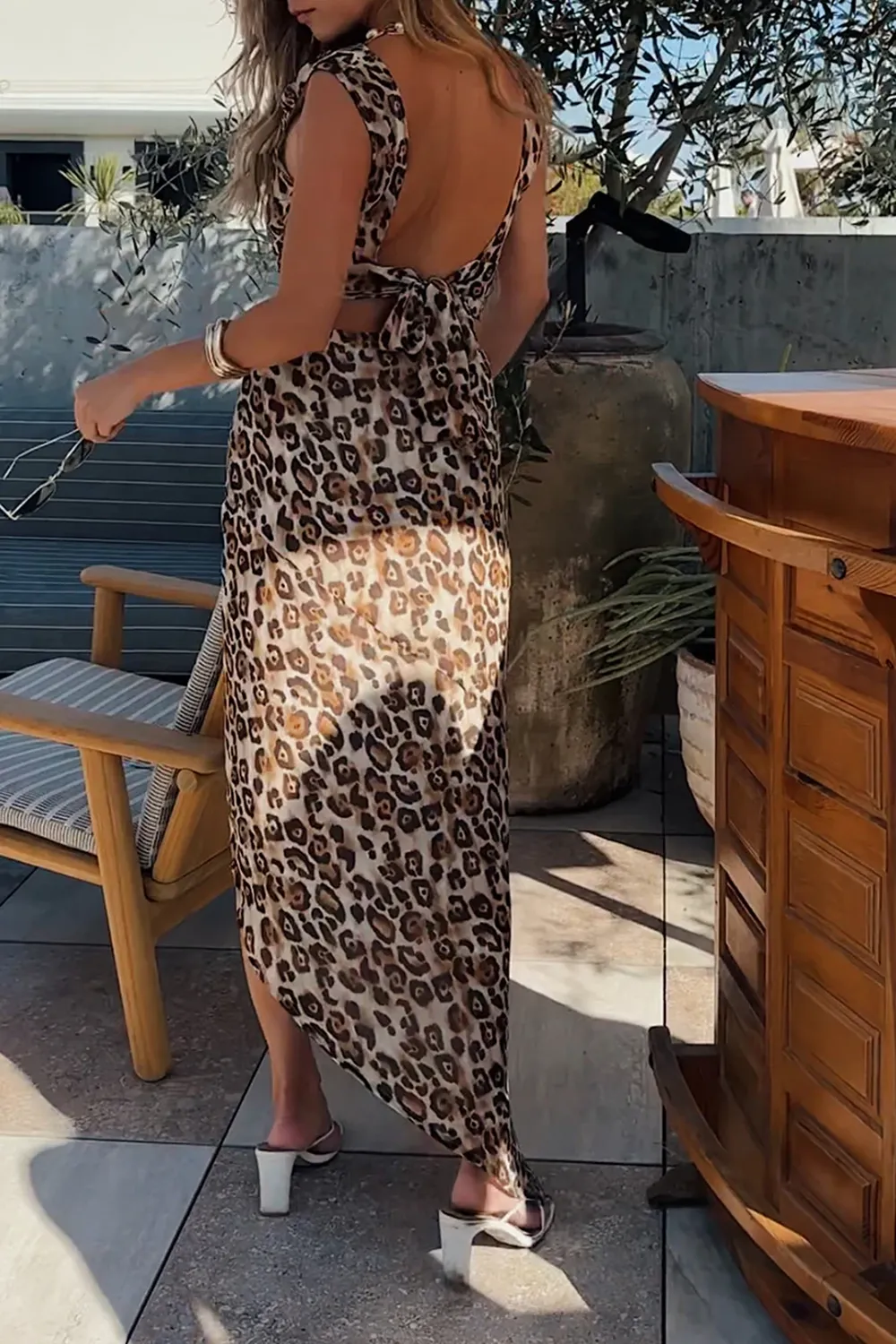 Leopard Open Back Top