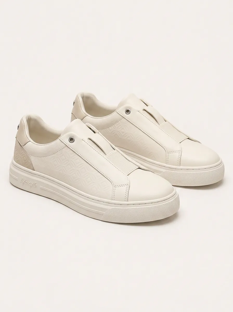 Men's Minimalist Geometric Pattern Embossed Patterned Skate Shoes