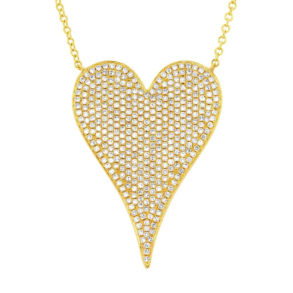 Modern Statement Heart Diamond Necklace