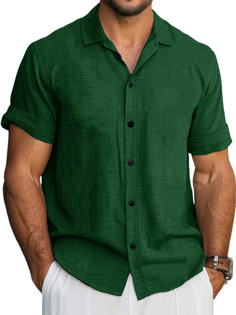Workwear Short Sleeve Camp Collar Shirt