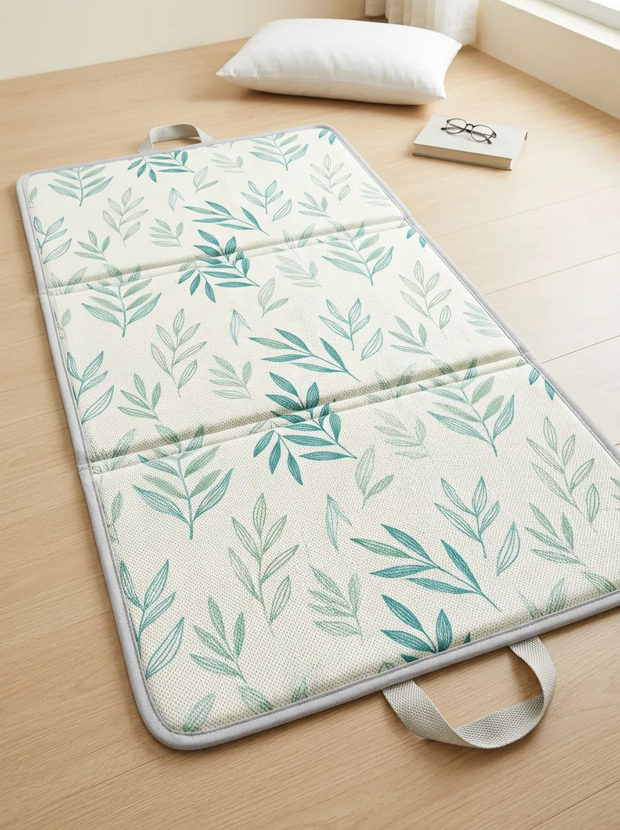 Botanical Nature Green Leaves Print Cooling Mat