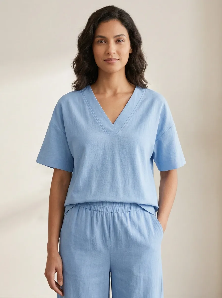 Daily Relaxed Women's V-Neck Casual Lounge Set