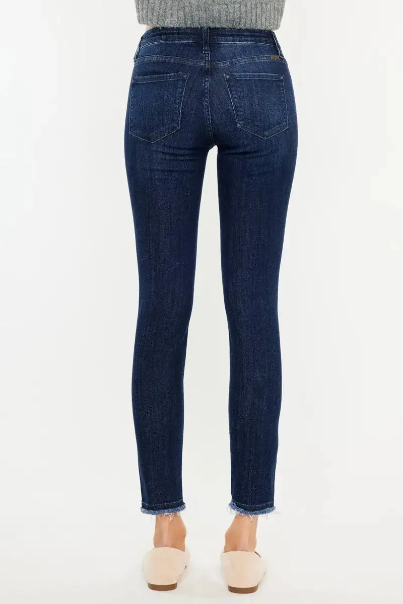 High Waist Raw Hem Denim Jeans