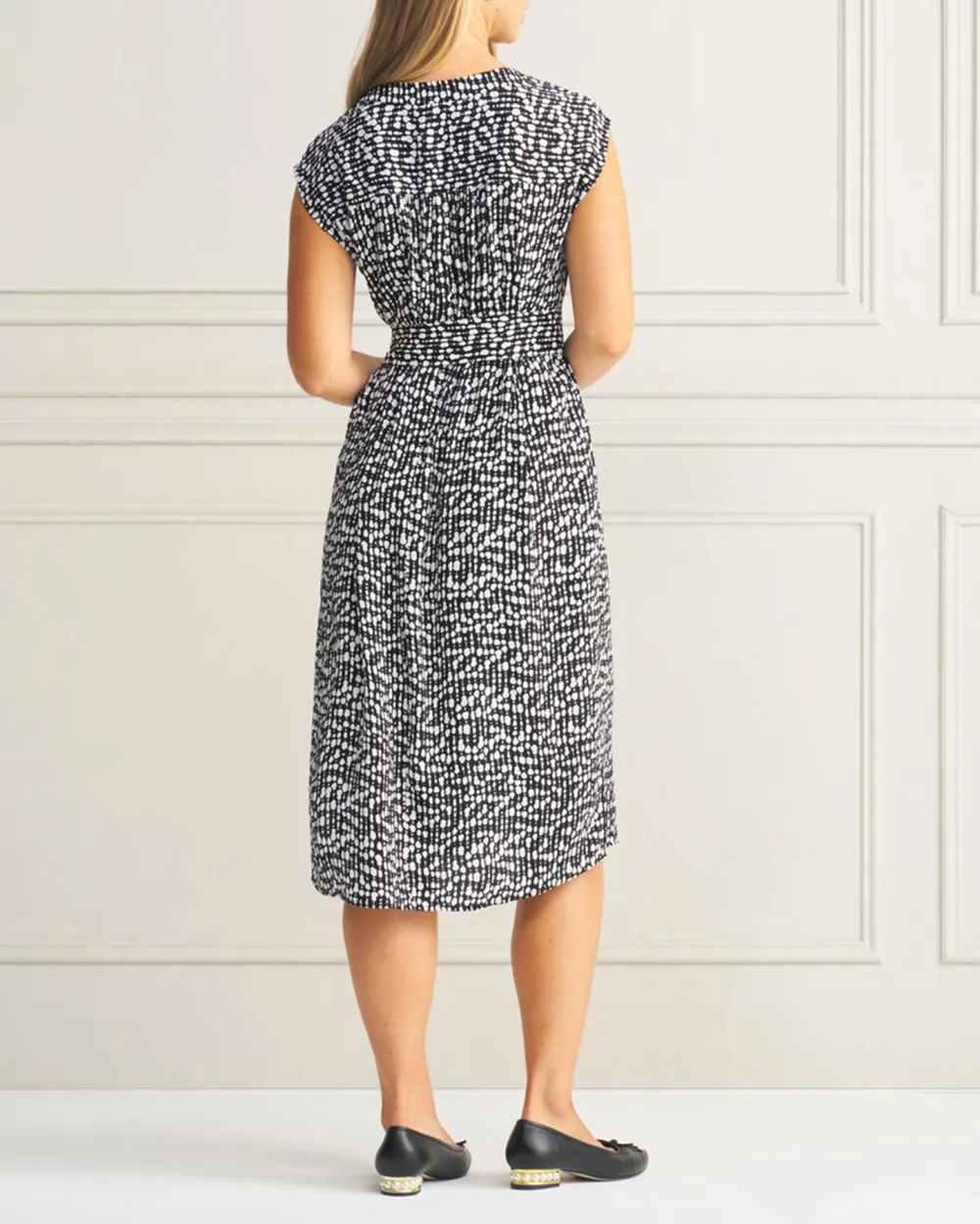 V-Neck Crepe Dress