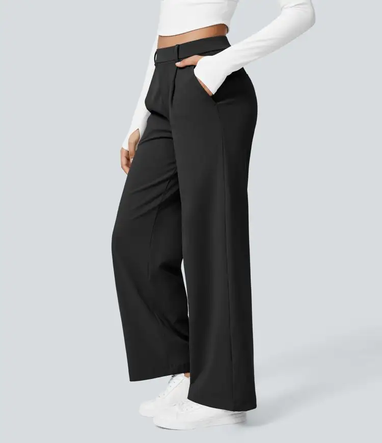 Straight Leg High Waist Trousers