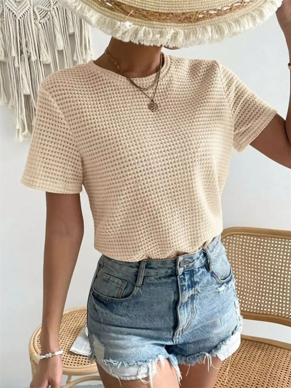 Easygoing Short-Sleeve Knit T-Shirt