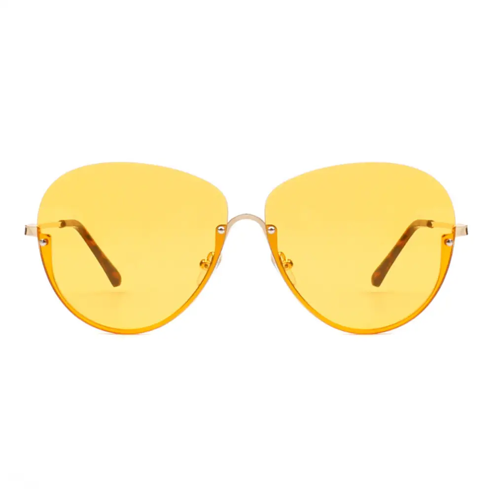 Half Frame Oversized Aviator Sunglasses