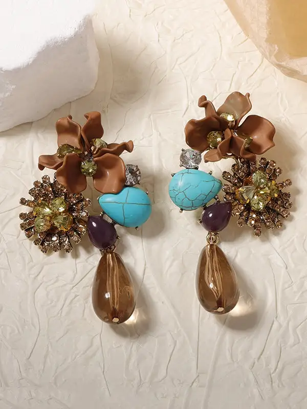 Angular Vintage-Inspired Drop Earrings