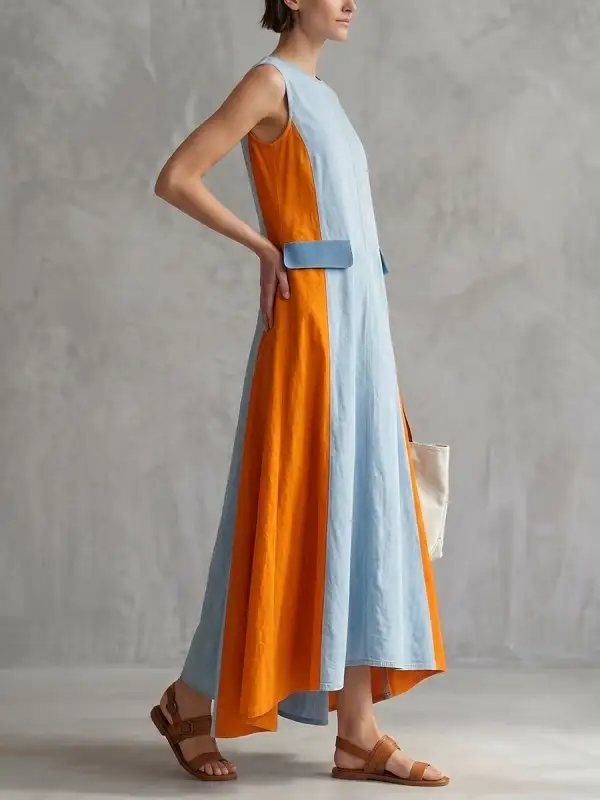 Split Neck Maxi Dress