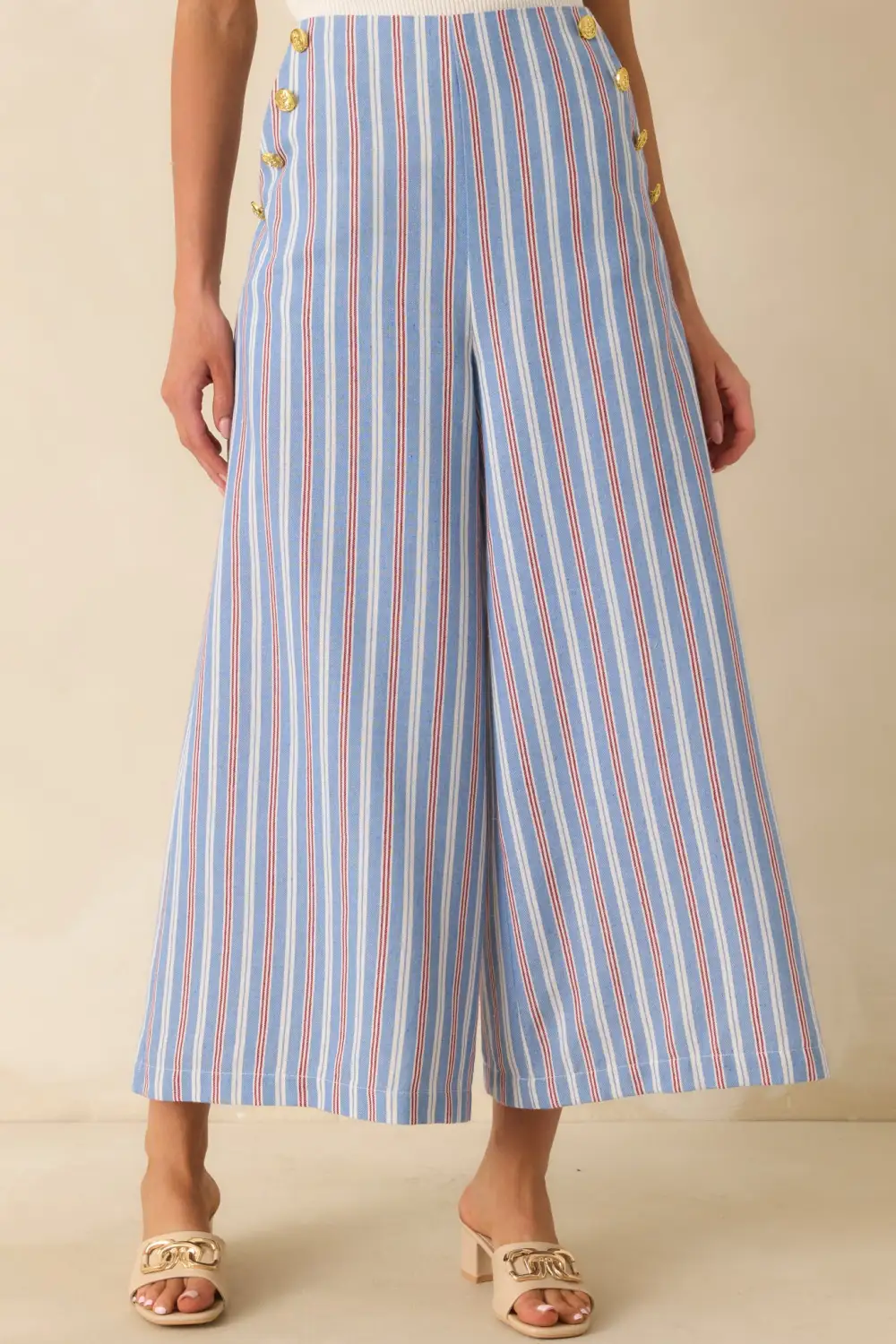 Striped Wide Leg Wide Leg Pants