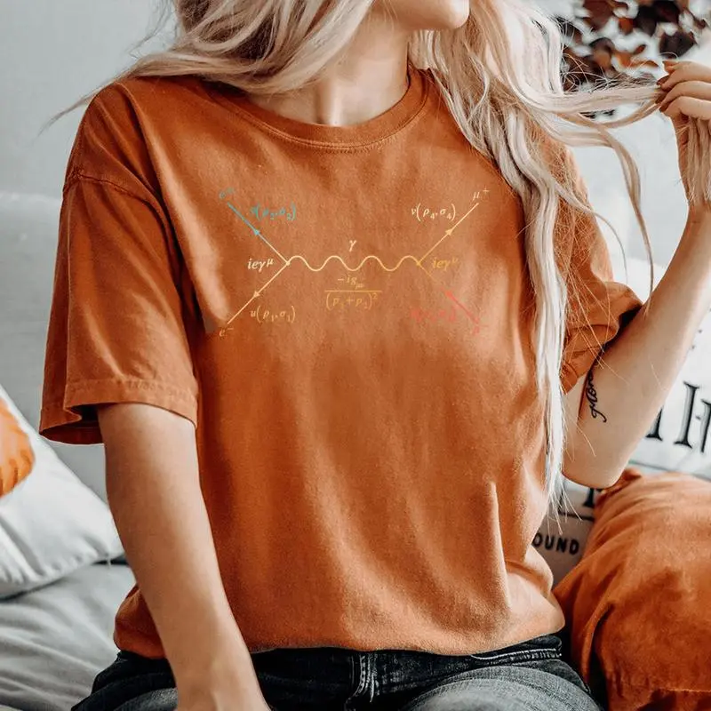 Feynman Diagram Quantum Physics Science Teacher Student Women's Oversized Comfort T-Shirt