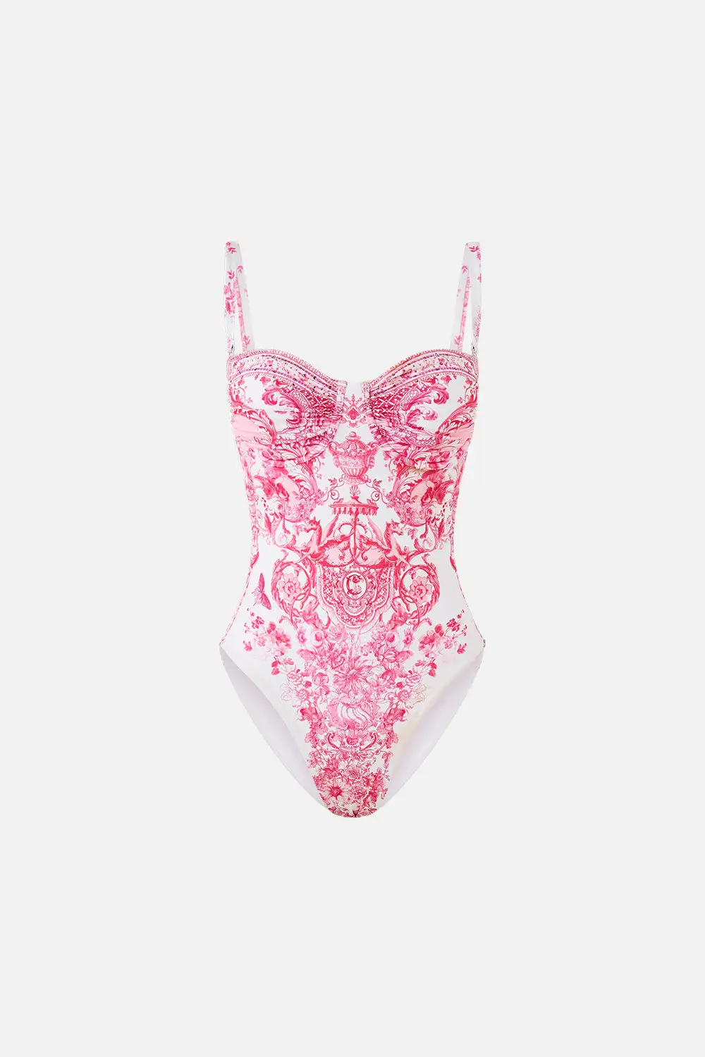 Ruched Cup Underwire One-Piece Swimsuit