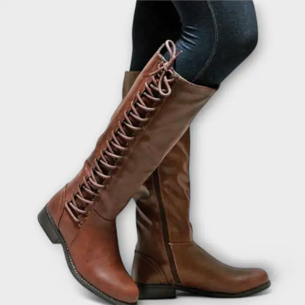 Leather Lace Up Ankle Boots