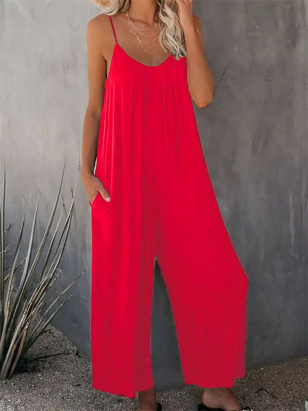 Trousers Clean Side Pocket Loose Spaghetti Accessory