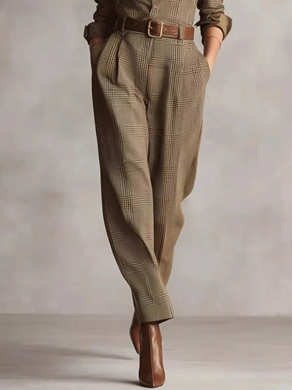 Button Front Long Sleeve Jumpsuit