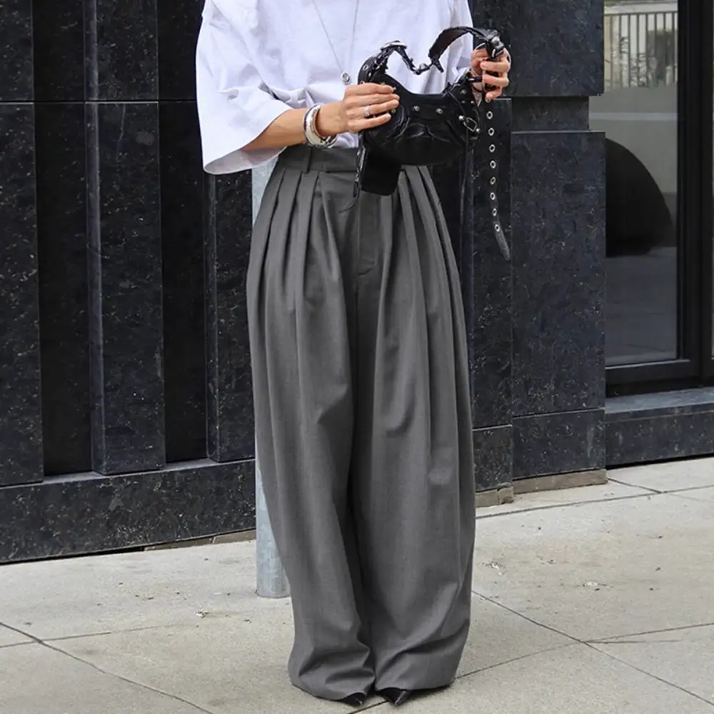 Pleated Loose Fit Suit Pants