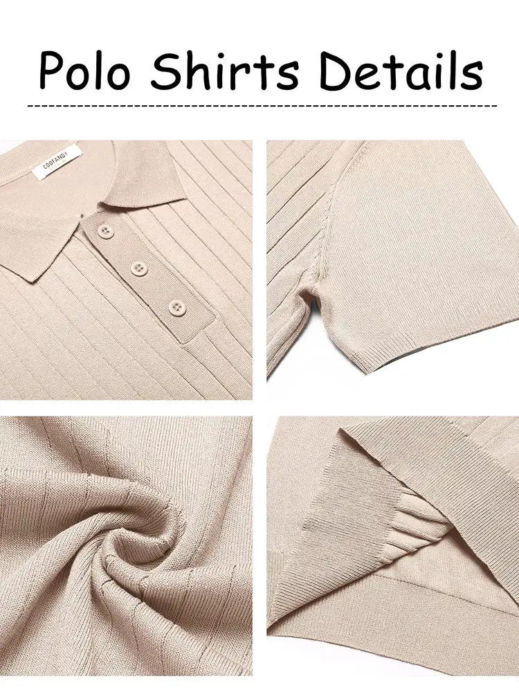 Casual Ribbed Knitted Polo Shirt