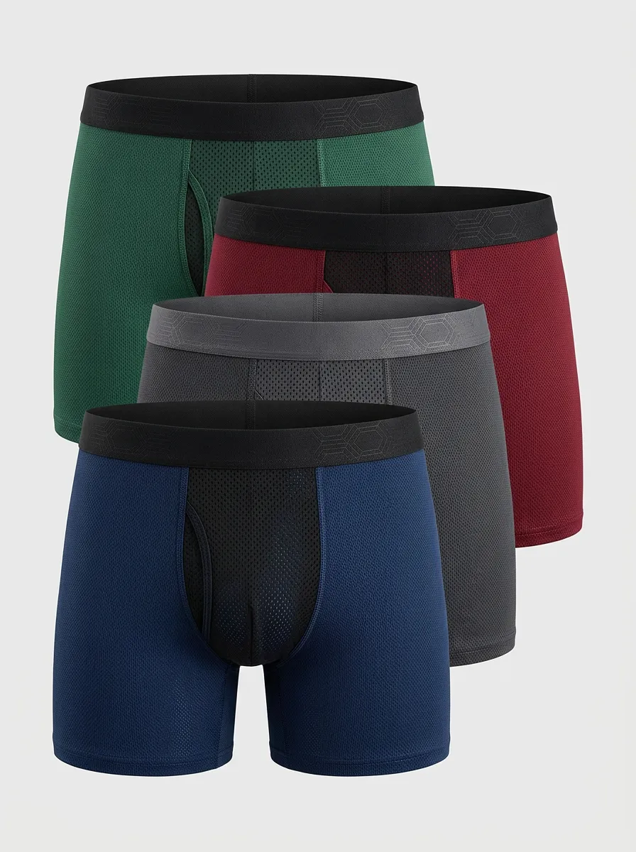Functional Modern Look Men's Four Pack Boxer Briefs