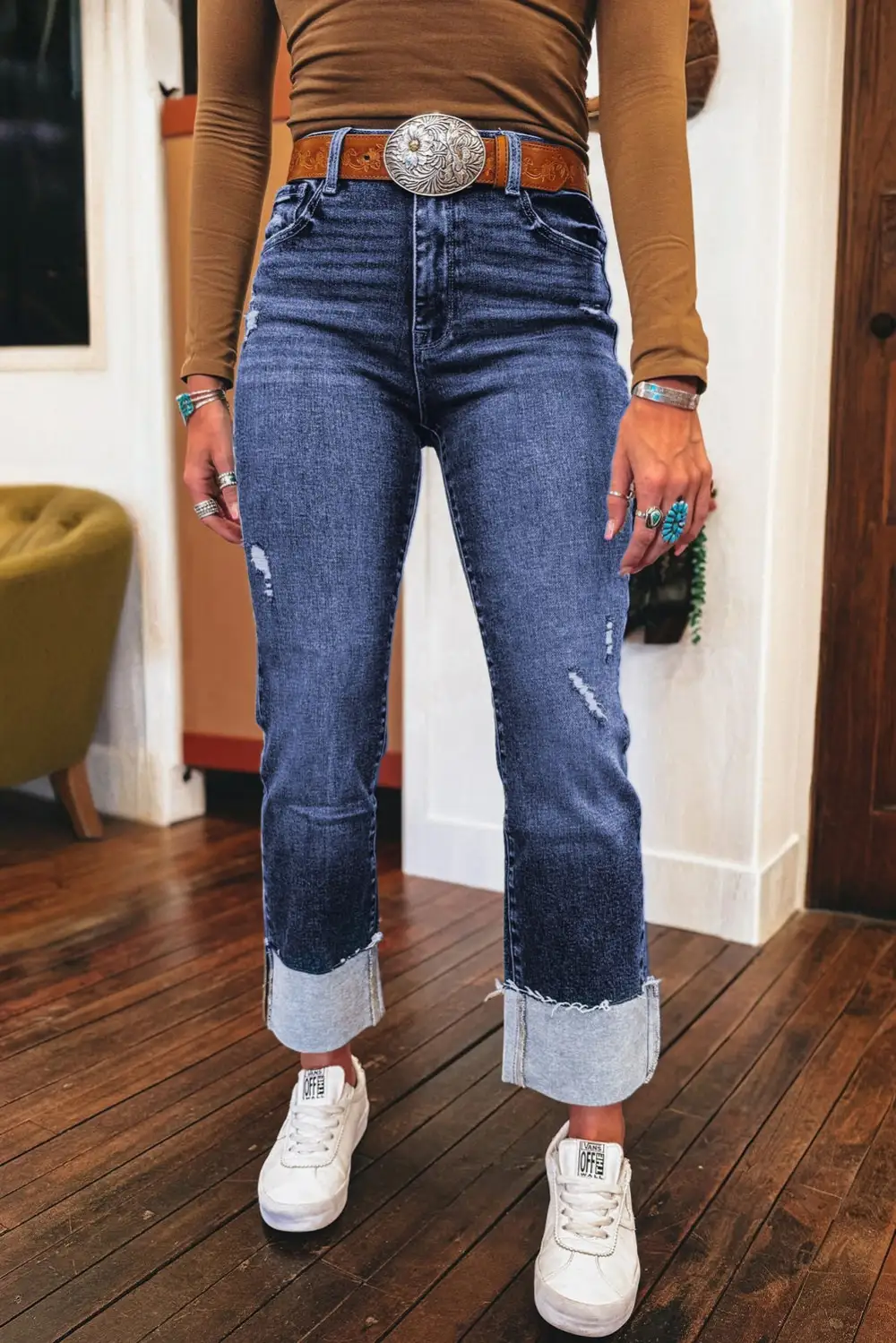 Raw Hem Sleeveless Denim Jeans