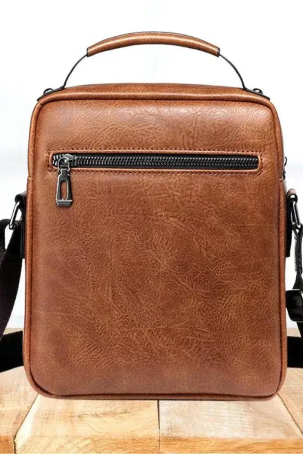 Structured Leather Crossbody Bag