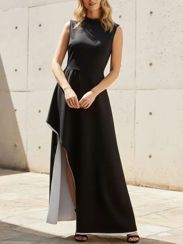 Irregular Neck Maxi Dress