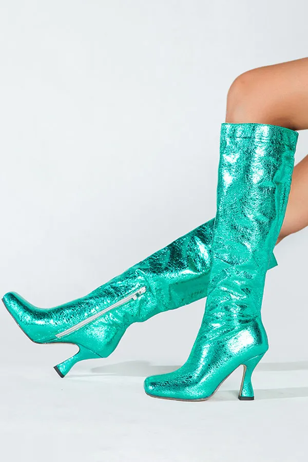 Bright Square-Toe Boots