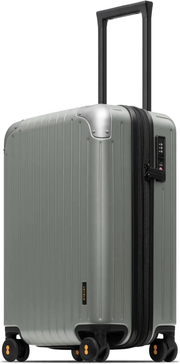 LEVEL8 Carry on Luggage Airline Approved Expandable Hardside Suitcase Black