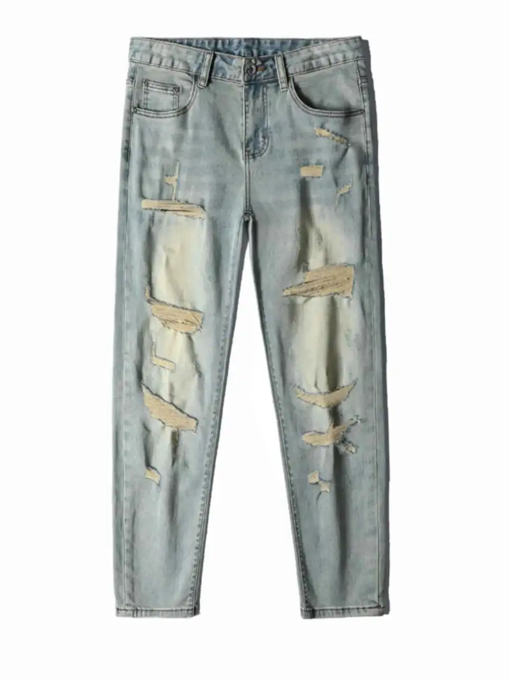 Soft Touch Distressed Slim Fit Jeans