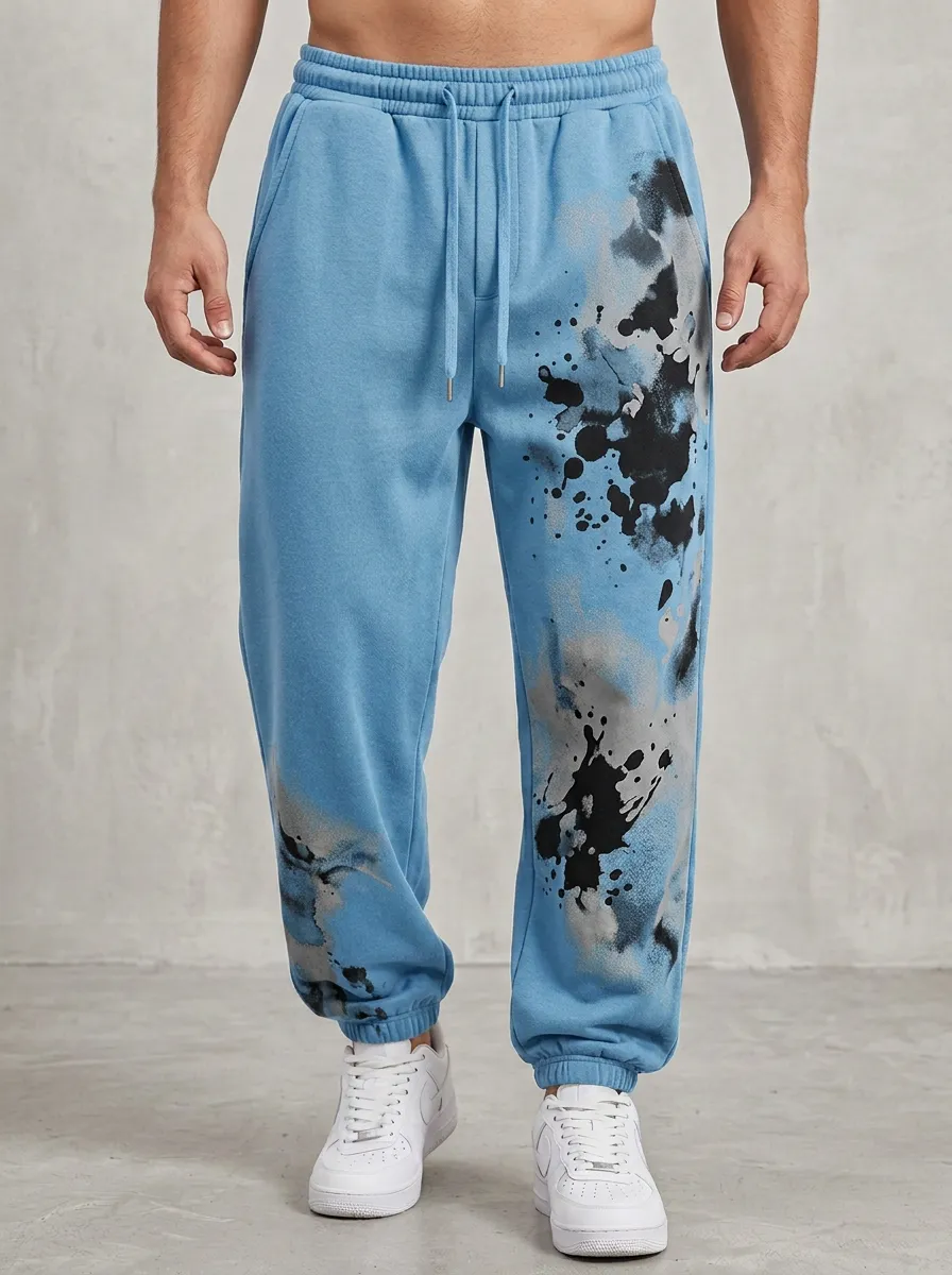 Unisex Expressive Paint Splash Sweatpants