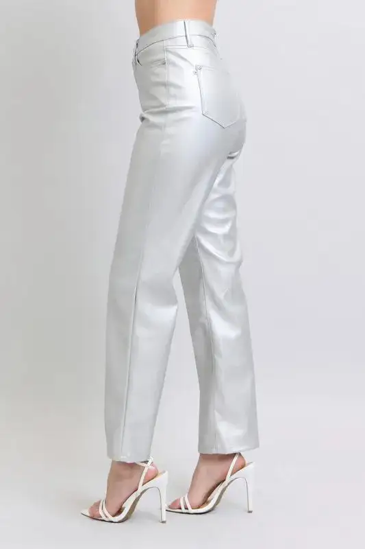 Full Size High Waist Faux Leather Pants Plus Size