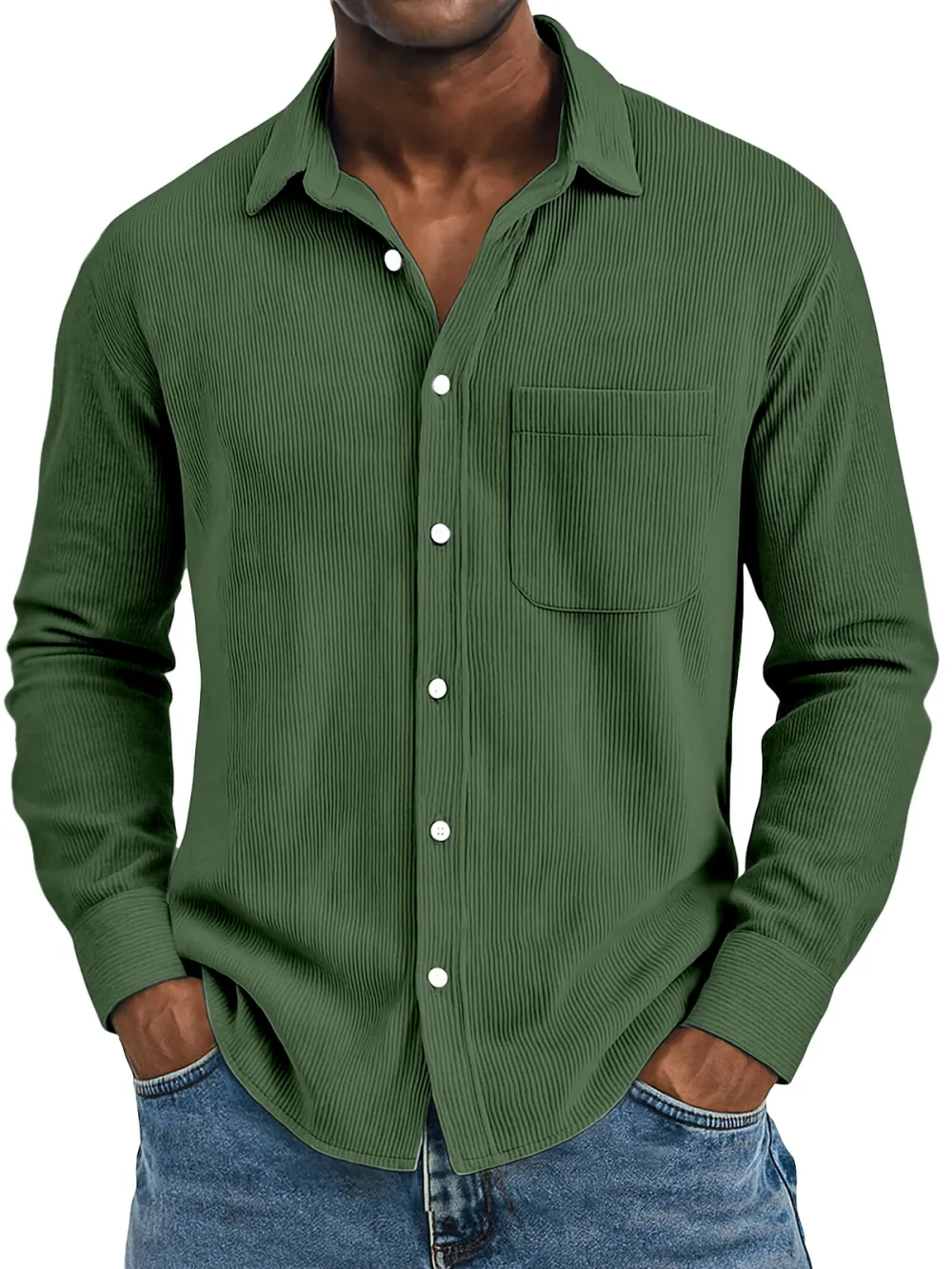 Textured Camp Collar Pocket Shirt