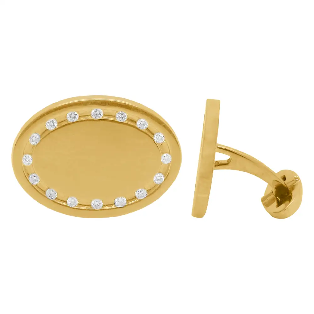 Oval Diamond Cufflinks