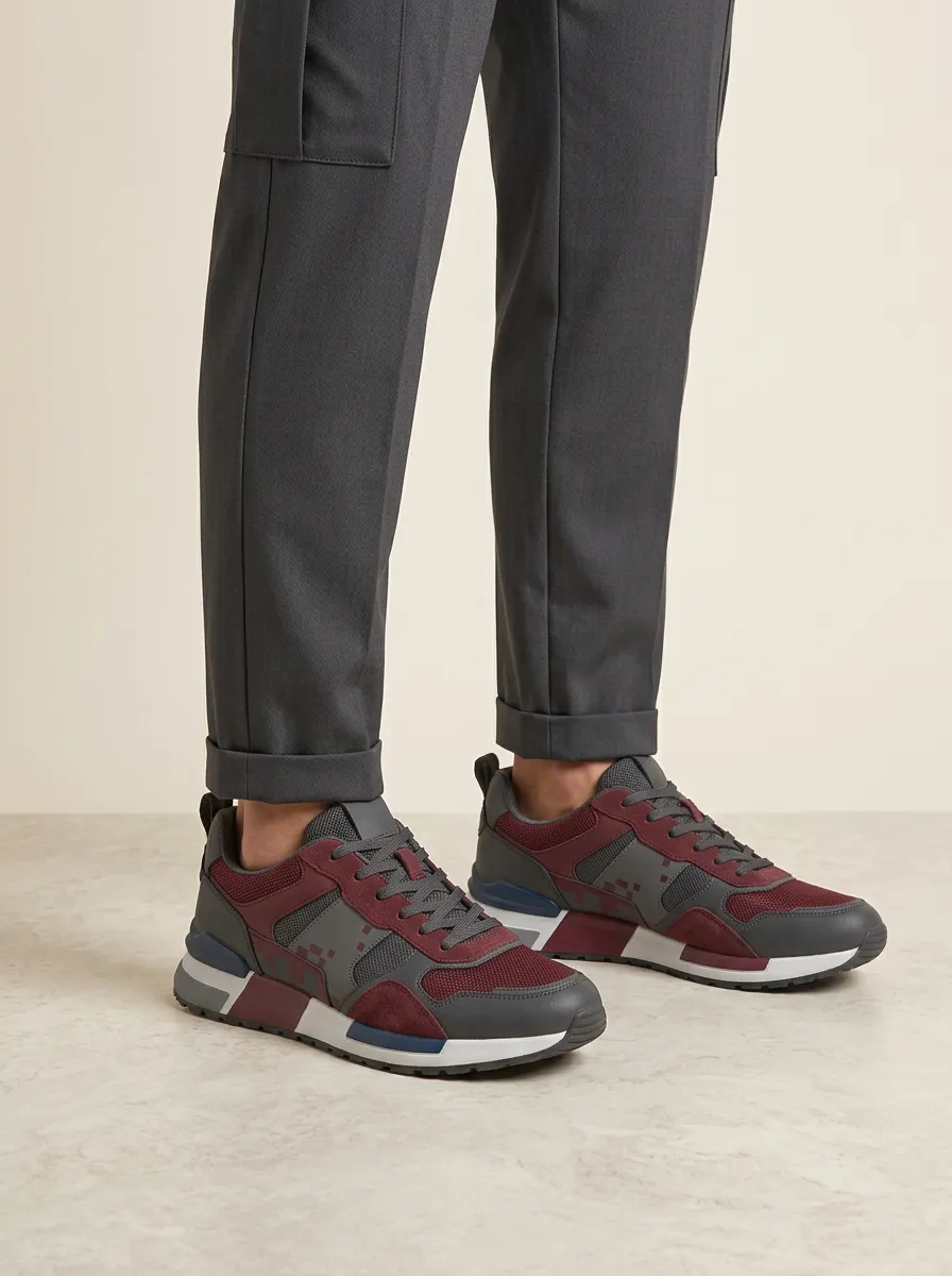 Men's Pixel Pattern Printed Sneakers