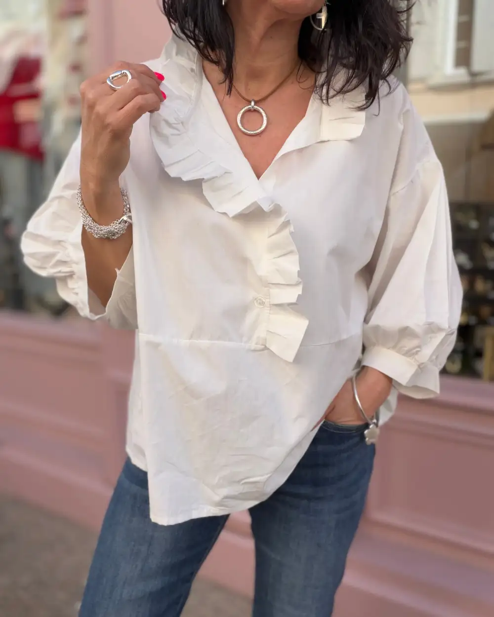 Contemporary Cotton Relaxed-Fit Blouse