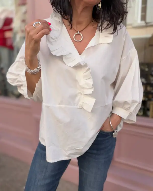 Contemporary Cotton Relaxed-Fit Blouse