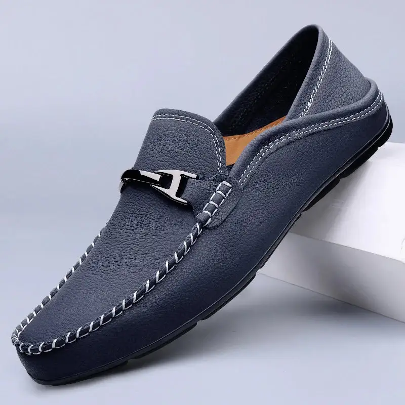 Streamlined Leather Slip-On Shoes