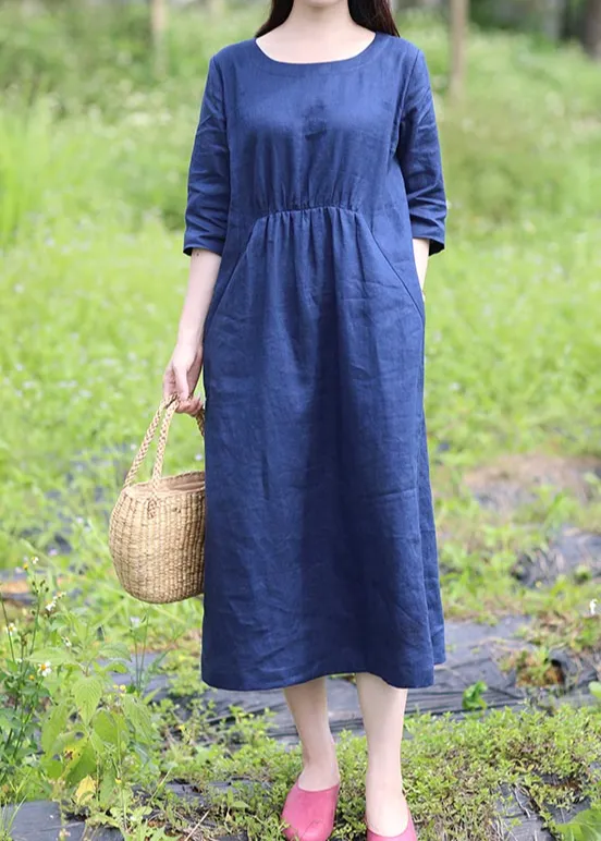 Modern Linen Midi Dress
