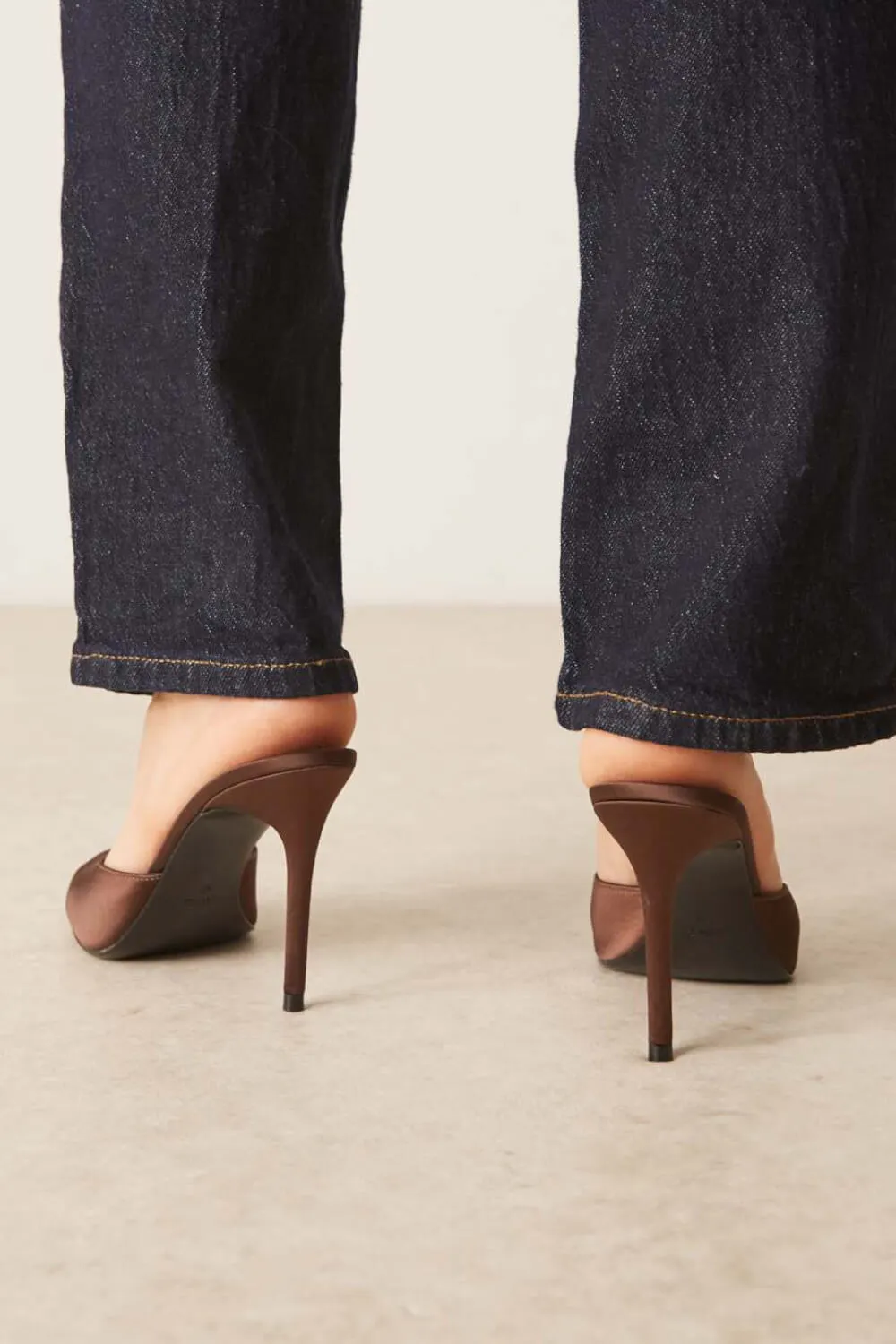 Satin Open Toe High Heeled