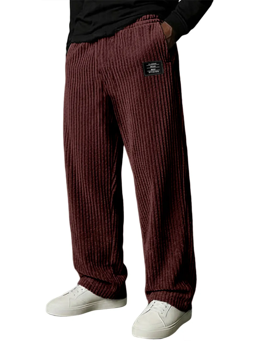 Corduroy Striped Seamed Trousers