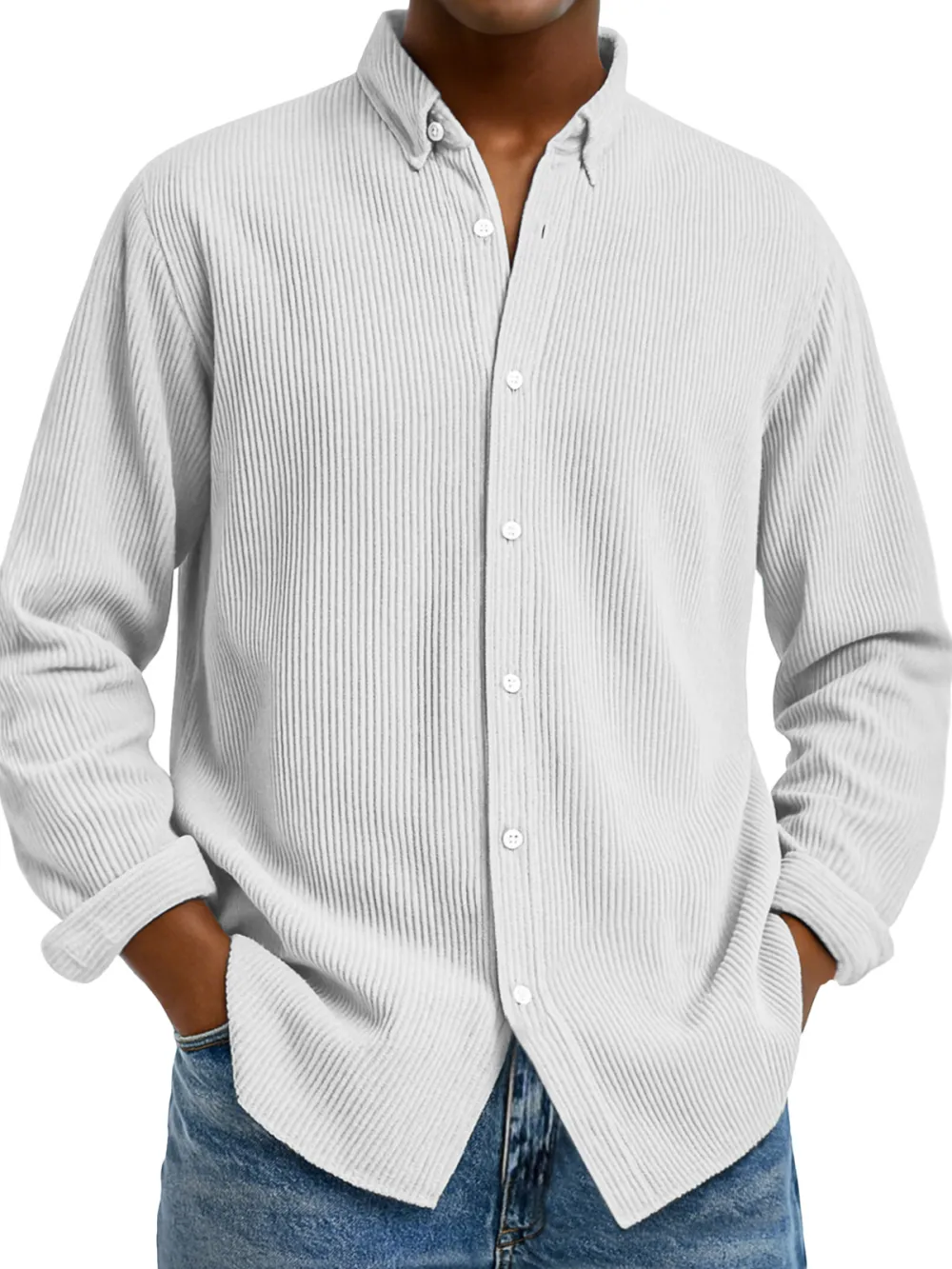 Clean Cut Long Sleeve Open Collar Shirt