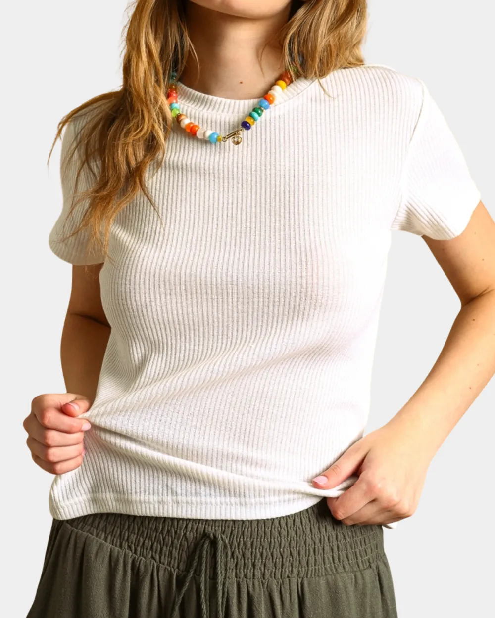 Short Sleeve Ribbed Top