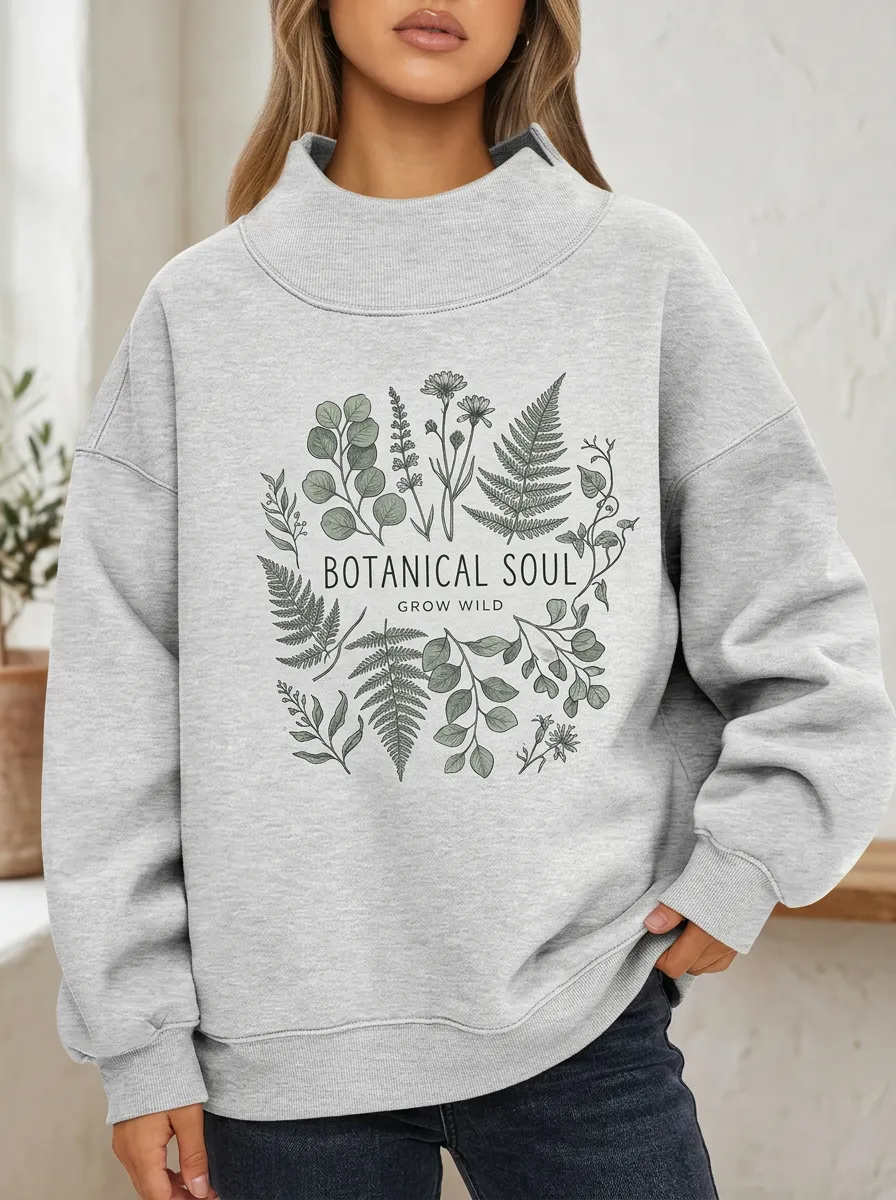 Botanical Soul Nature Lover Casual Hoodie Sweatshirt