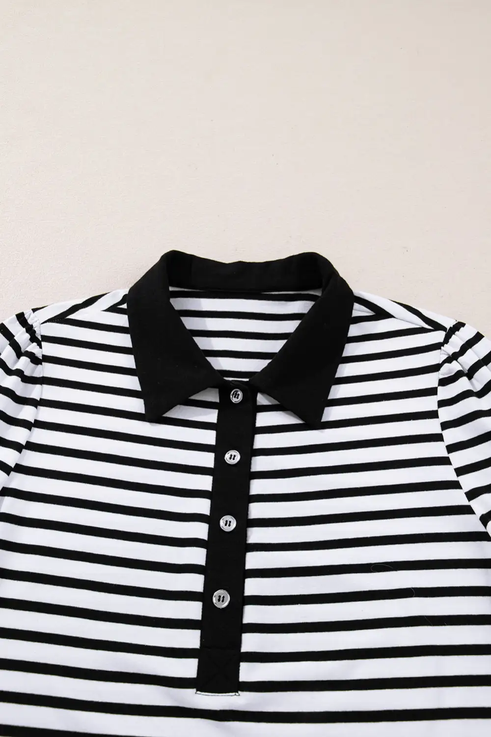 Finish Striped Button Front Pocketed Shirt Dress